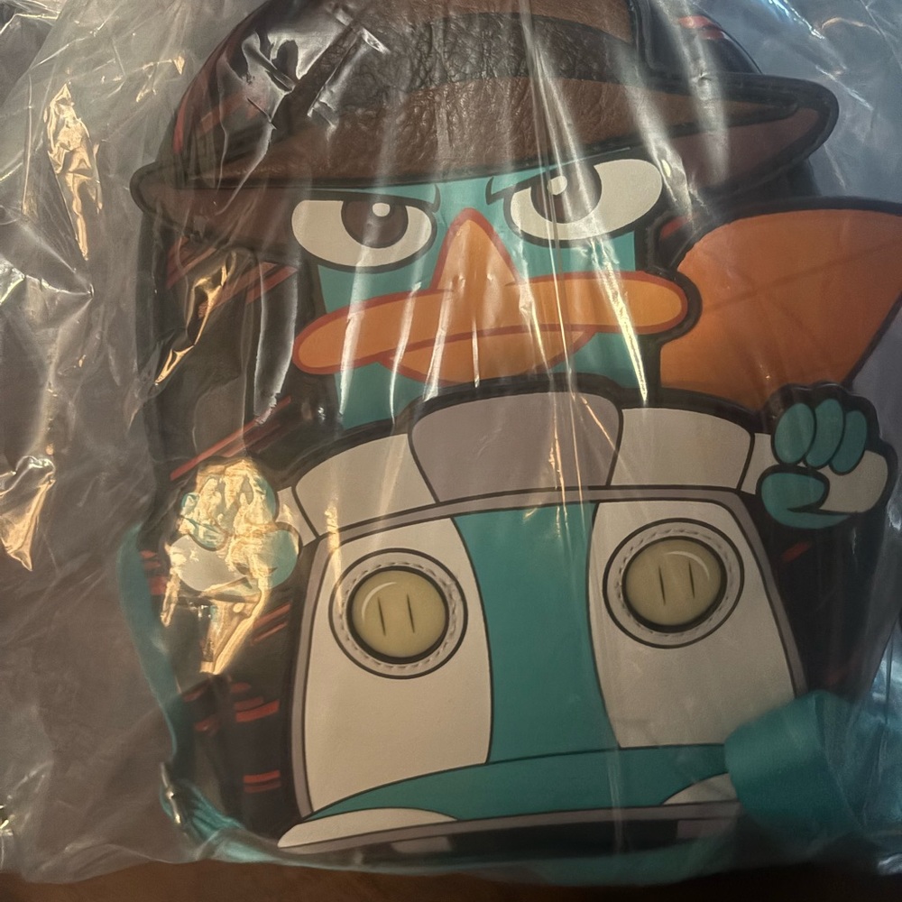 Loungefly Black Backpack with Perry The Patypus